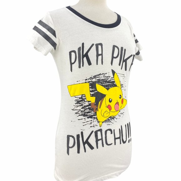 Pokemon Girls Casual Pika Pikachu White Black Ring - Picture 3 of 6
